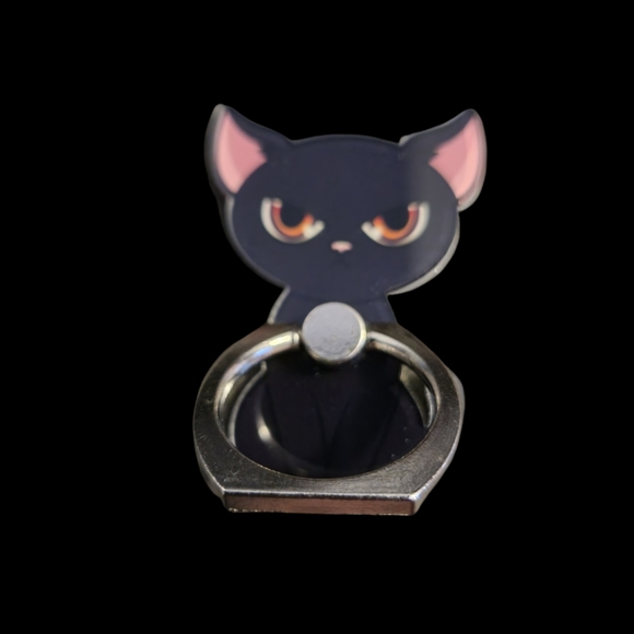 BLACK CAT ACRYLIC/METAL PHONE RING & STANDS UNIVERSAL. LILO & STITCH 1. - Picture 2 of 4